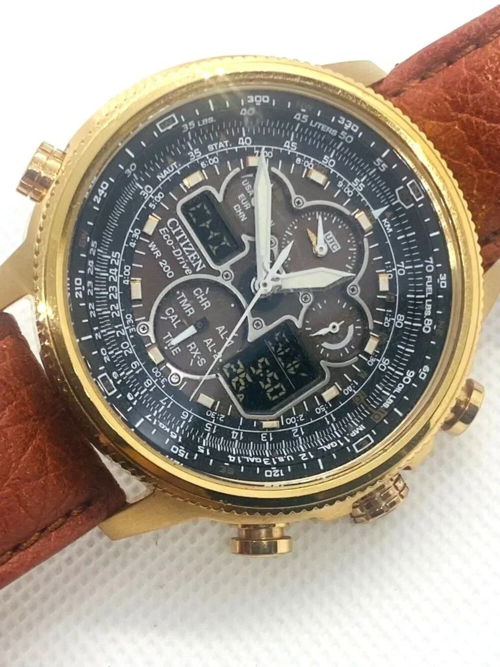 Citizen Navihawk A-T  Eco Drive With Leather Band